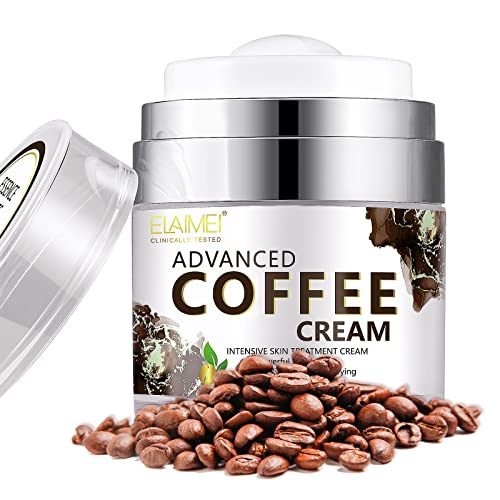 Hidratante de face de Caffeína Elaimei - Creme facial vegano natural com chá verde e café - Melhor Loção Antioxidante e Anti -Rinche