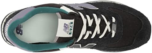 New Balance Unissex 574 V2 Sneaker de Lace-Up, Black/Blue, 7,5 homens dos EUA