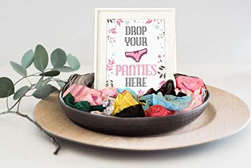 Inkdotpot White Girls Night Out Out Bachelorette Party Party Panty Game Floral Bridal Shower Game 1 Sign+ 30 Tamanho