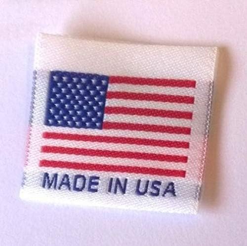 Etiquetas 'Made in USA', Center dobrado pronto para costurar, 1,25 '' x 1,25 ''