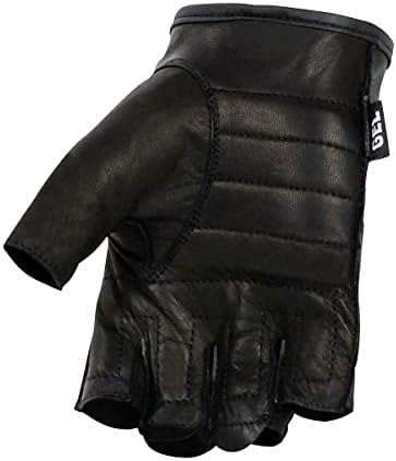Milwaukee Leather Sh195 Men 'Open Knuckles' Black Leatherless Luvas sem dedos com palmeira de gel