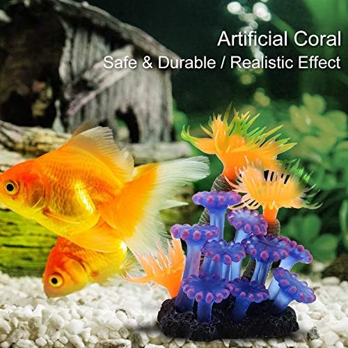 Topincn Artificial Coral Aquarium Fish Tank Simulation Plantas de silicone Flor Plástico Mate Mar Landscape Decoration