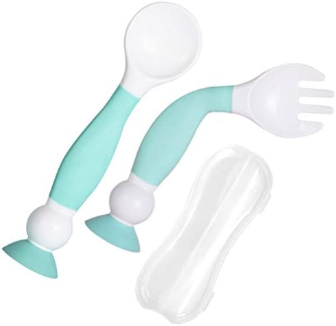 Toyandona Baby Spoons Baby Talheres 1 Defina Utensílios de criança Silicone Baby Fork and Spoon Stoqueware Conjunto de talheres