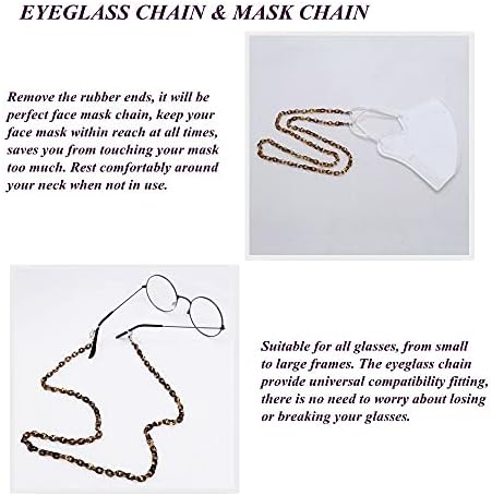 Cadeia de óculos de sol da corrente de óculos de Kai para homens, máscara acrílica Chain Chain Máscara de máscara facial para adultos