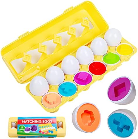 Montessori Color and Shape Recopelagem de quebra Adequado para o presente de brinquedo de ovo de Páscoa para crianças meninos meninos