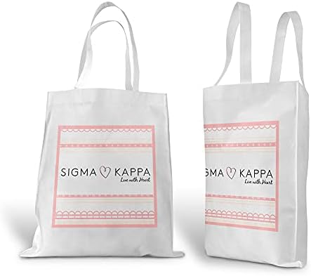 Bolsa de compras de lona da Sigma Kappa, bolsa de pano de compras reutilizáveis, bolsa de mercado, sacola de ombro e bolsa