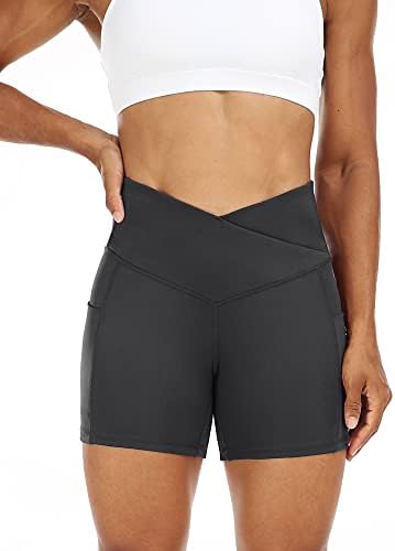 Pacote Cadmus 3 pacote feminino de ioga em V-Waist shorts standex shorts de shorts de profundidade bolsos laterais Deep