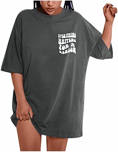 Camisetas t -grandes das mulheres camisetas gráficas camisetas casuais tops de verão imprimem blusas de camisa longa solta