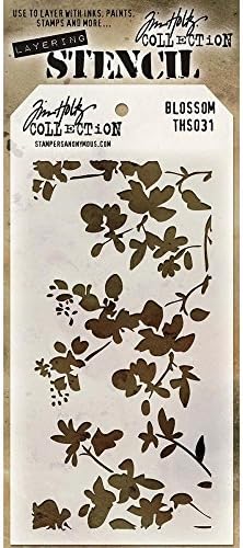 Stampers Anonymous Tim Holtz Stegils Blossom, 4,125 x 8,5, branco