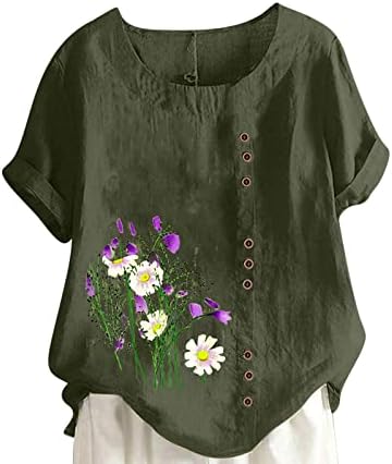 Daisy Poppy Floral Graphic Bouse Camise