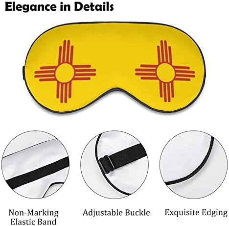 Mapa do Novo México com bandeira máscara de sono macia máscara ocular portátil com cinta ajustável para homens mulheres