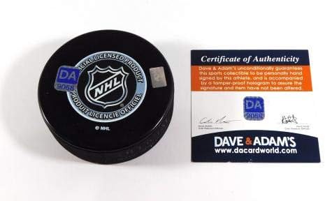 Daymond Langkow assinou NHL Sovenir Hockey Puck Flames Dave & Adam's Auto - Autografado NHL Pucks