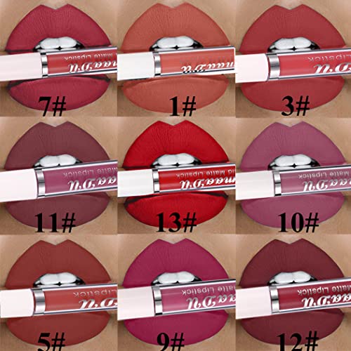 Bishine Matte Liquid Lipstick Velvet Lipgloss Lipgles Lipgleaz Lips Rows Smooth Lips Smooth Lips Makeup para mulheres e meninas pacote de 1