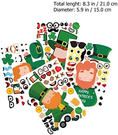 Partykindom 1 Defina os adesivos de desenho animado de St. Patrick para crianças decalques para crianças para decorações de casa/parede/sala