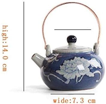 PDGJG Retro Kung Fu Conjunto de chá pintado à mão Blue e branca porcelana Teapet Home Decoration Gifts