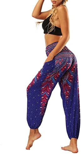 Leggings de verão para mulheres Bloomers femininos leves calças de ioga calças de harém impressos longos e impressos femininos femininos