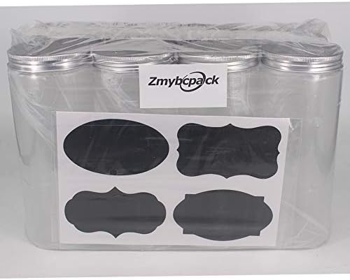 Zmybcpack 8 pacote 20 oz cilindros retos de cilindros de plástico - banheiras de abertura larga com tampas de alumínio