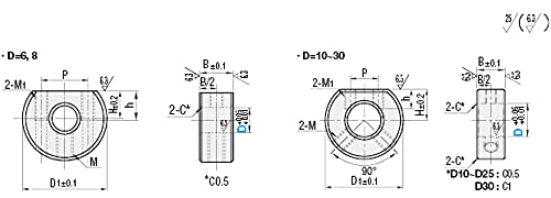 Colares de eixo slocable - parafuso de ajuste em forma de 20 mm 1pc