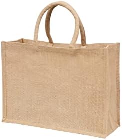 Sacos de bolsa de serapilheira com alça | Bolsa de supermercado reutilizável e ecológica natural | Totas para damas de honra |