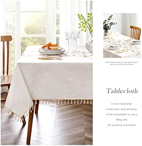 Talha de mesa bordada qianquhui para mesa de jantar, tampa de mesa de mesa de mesa de cozinha rústica, tampa azul de mesa de