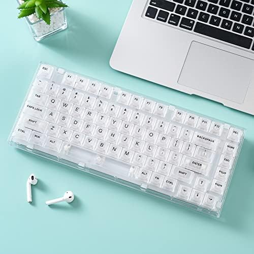 Yunzii X75 82 teclado mecânico de swappable que quente com calças de chave transparentes, teclado de montagem de junta