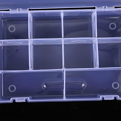 Caixas de lápis de Vicasky 2pcs caixas de lápis transparente 10 Grid Plastic Organizer Storage Container Jewelry Box com divisórias para contas artesanato de artesanato de joalheria tackles