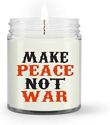 Faça paz, não de guerra, jarra de vela, paz de espírito, oração, meditação, ioga, idéias de presentes para mulheres