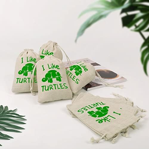 Eu gosto de tartarugas sacolas sacos de armazenamento bolsas de presente de doces de doces reutilizáveis ​​dobráveis ​​e