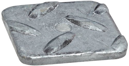 Lavadora plana quadrada, placa de piso de diamante de aço, galvanizado, forma quadrada, EUA feita, 1,063 id, 2.000 OD,