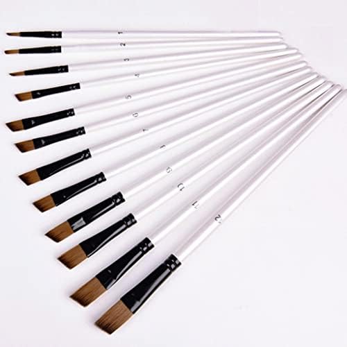 Conjunto TBGFPO de 12 escovas de alça de madeira de nylon para aprender suprimentos de pincel de arte de pintura a óleo
