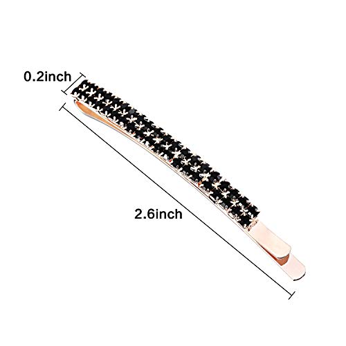 16 peças strass cristal bobby pinos dupla fila shinestone caba barrette clip metal pinos para mulheres meninas