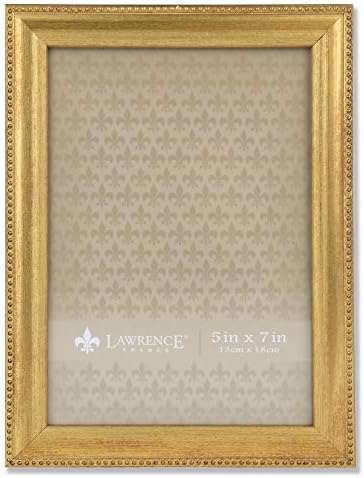Lawrence Frames Classic Bead Picture Frame, 5x7, ouro