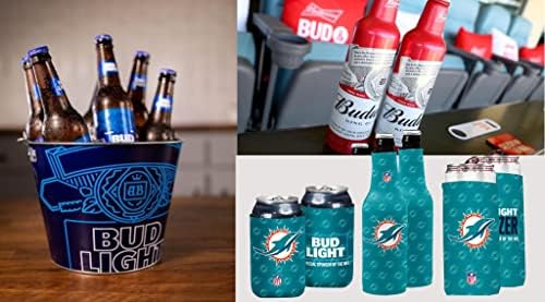 Bud Light & NFL Licenciado 6 Pack Premium Isolle Neoprene Koozy Set, 2 Can/2 Seltzer/2 Bottle - Fácil e dobrável para 12 onças de