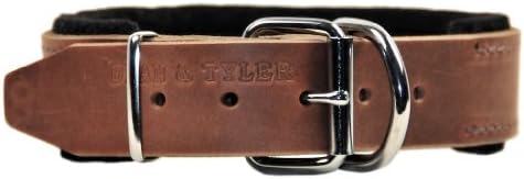 Dean e Tyler D&T Delight Dog Collar - Hardware de níquel - Brown - tamanho 18 x 1 1/2 Largura. Cabe tamanho do pescoço de 16 polegadas a 20 polegadas.