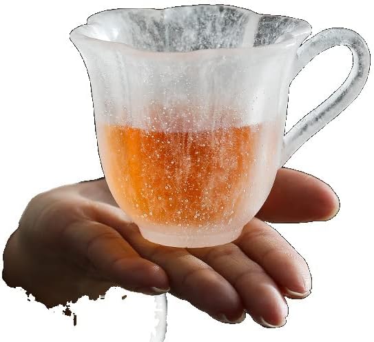 LEMAIL WIG Frozen Burnt Glass Copo Mestre de uma pequena xícara de chá com alça de estilo japonês 冰冻 烧 琉璃 单 单 个 女士 小号 茶杯 带 把 日式 日式 日式 日式 日式 日式 日式 日式