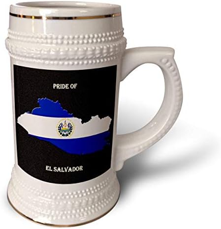 Bandeira 3drose de El Salvador no mapa - Stein Mug, 18oz, 22oz, branco
