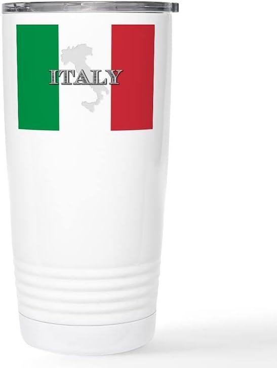 Bandeira italiana de caferessão Extra aço inoxidável caneca caneca de aço inoxidável, isolada 20 oz. Copo de café