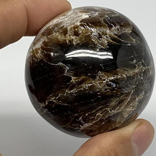 WATANGEMS 131.8G, 1,9 , chocolate ou cinza Onyx Sphere Ball Gemstone de Marrocos, decoração de casa, colecionável, B18937