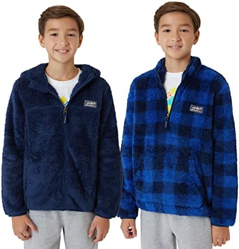 Jaqueta infantil de Eddie Bauer - 2 pacote Ultra Soft Sherpa Fleece Hoodie Sorto para meninos e meninas