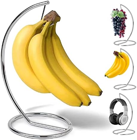 Cabide de bananeira, aço inoxidável Banana suspensa suporte de bananeira em árvore, tigela de frutas para balcão de cozinha, mantenha todas as suas bananas frescas