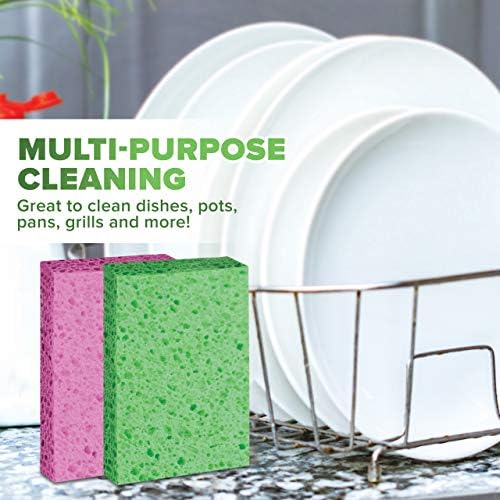 Esponjas de limpeza de limpeza - esponjas de cozinha não arranhadas para pratos -12 esponja de lavagem de louça - cores variadas