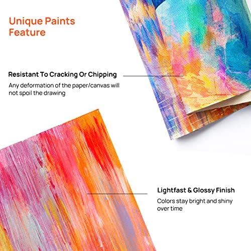 Discpace Conjunto de tintas acrílicas, 18 cores clássicas/básicas Tintas artesanais de arte para artistas adultos Crianças estudantes
