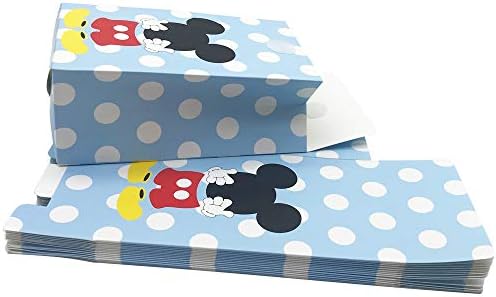 Vdesfueby 20 pacotes Mickey Minnie Paper Candy Favor & Treat Sacos para todas as festas, perfeitas para festas de aniversário, chá de bebê, casamentos e chuveiros de noiva