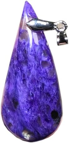 Pingente de charoite púrpura natural Charoite Crystal Stone for Momen Homens Curando Presente 48x21x9mm Molduras Luck