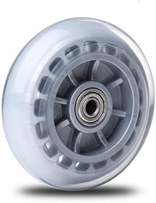 Rodas de rodas transparentes de 3/4/5 de polegada com rolamento de alta roda elástica placa mudo da roda PU 1PCS resistente