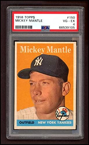 1958 Topps # 150 Mickey Mantle New York Yankees PSA PSA 4.00 Yankees