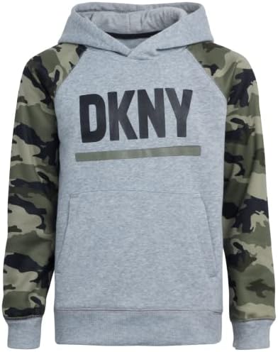 Sorto de moletom de meninos DKNY - Hoodie de pulôver de lã