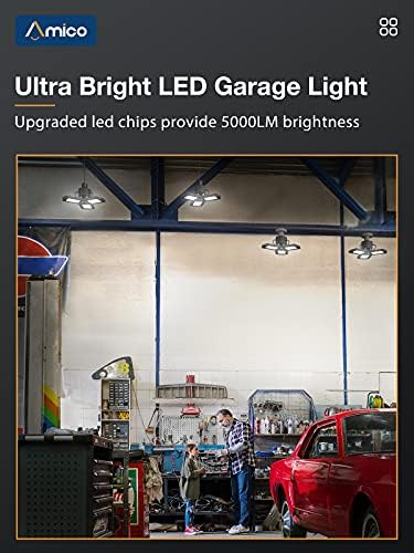 A Garagem LED da AMICO 6 LED Light, super brilhante para garagem, oficina, porão, celeiro, sótão.