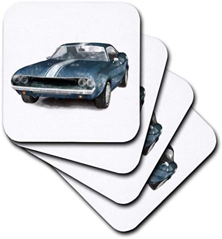 3drose cst_40591_2 Muscle Cars Coasters clássicos, conjunto de 8