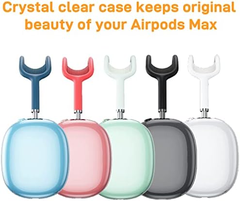 Valkit compatível com a tampa da caixa máxima do AirPods, Clear Soft Soft TPU Caixas de proteção de fone de ouvido Caso